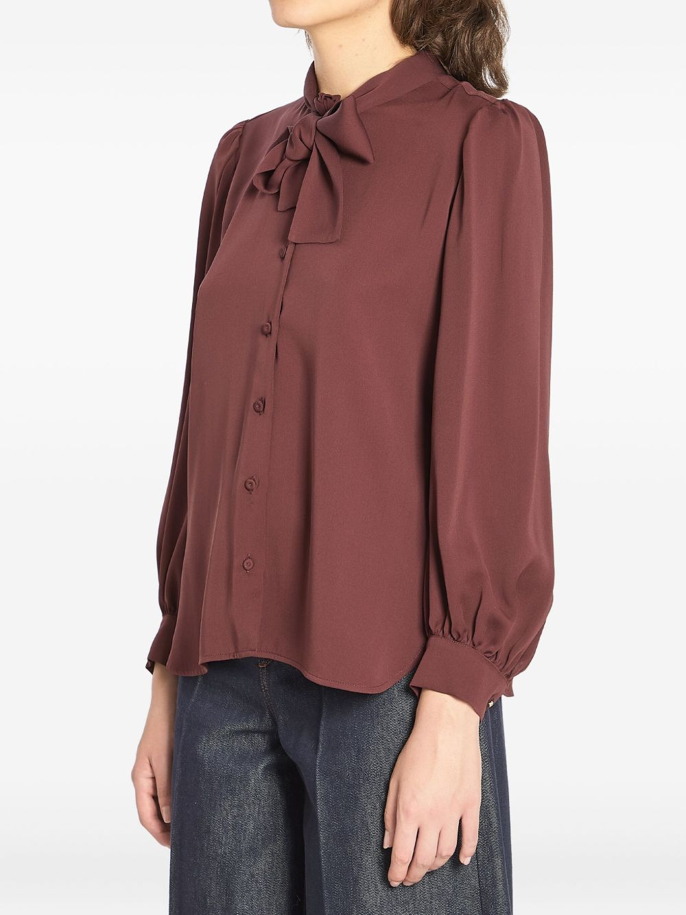 puff-sleeve bow blouse - 2