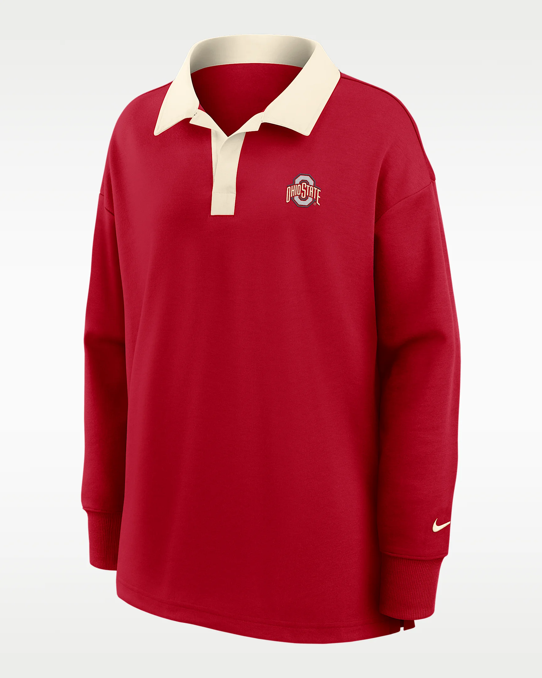 Ohio State Academic Women's Nike Dri-FIT Oversized Long-Sleeve Polo - 1
