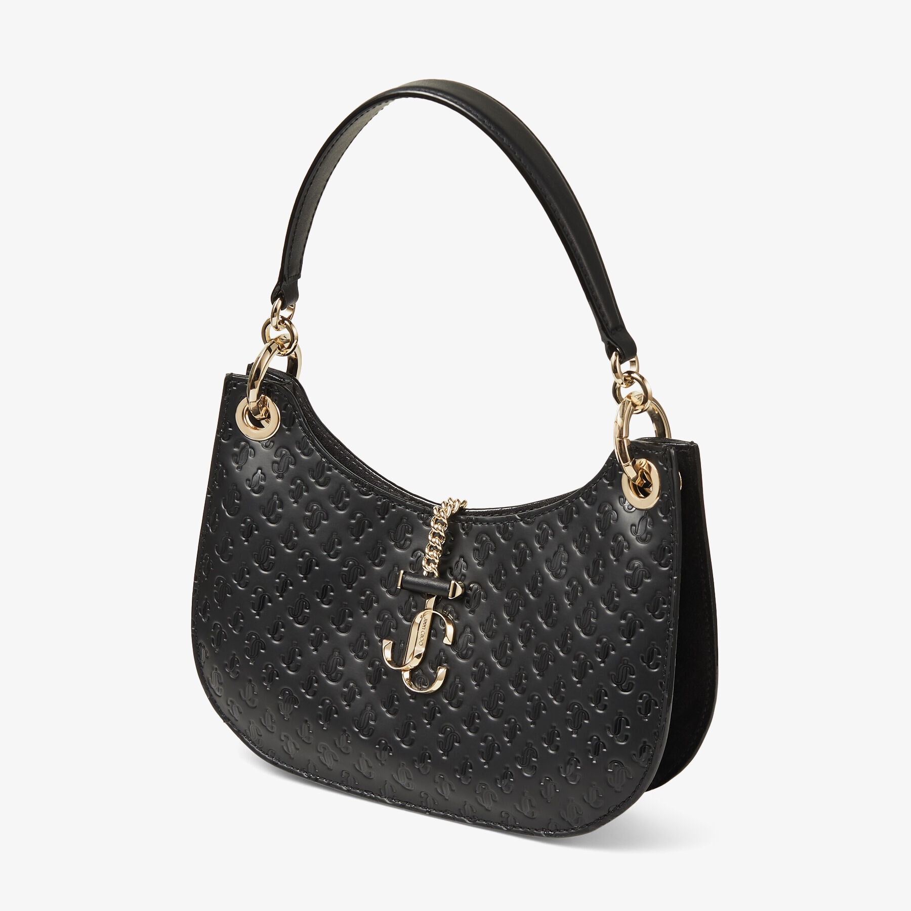Varenne Hobo S
Black Calf Leather, Suede and JC Monogram Pattern Hobo Handbag - 4