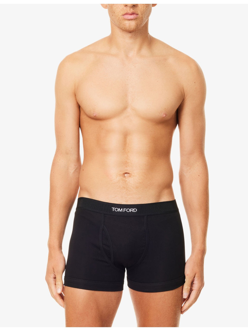 TOM FORD Branded-Waistband Pack of Two Cotton-Jersey Boxer Briefs outlook