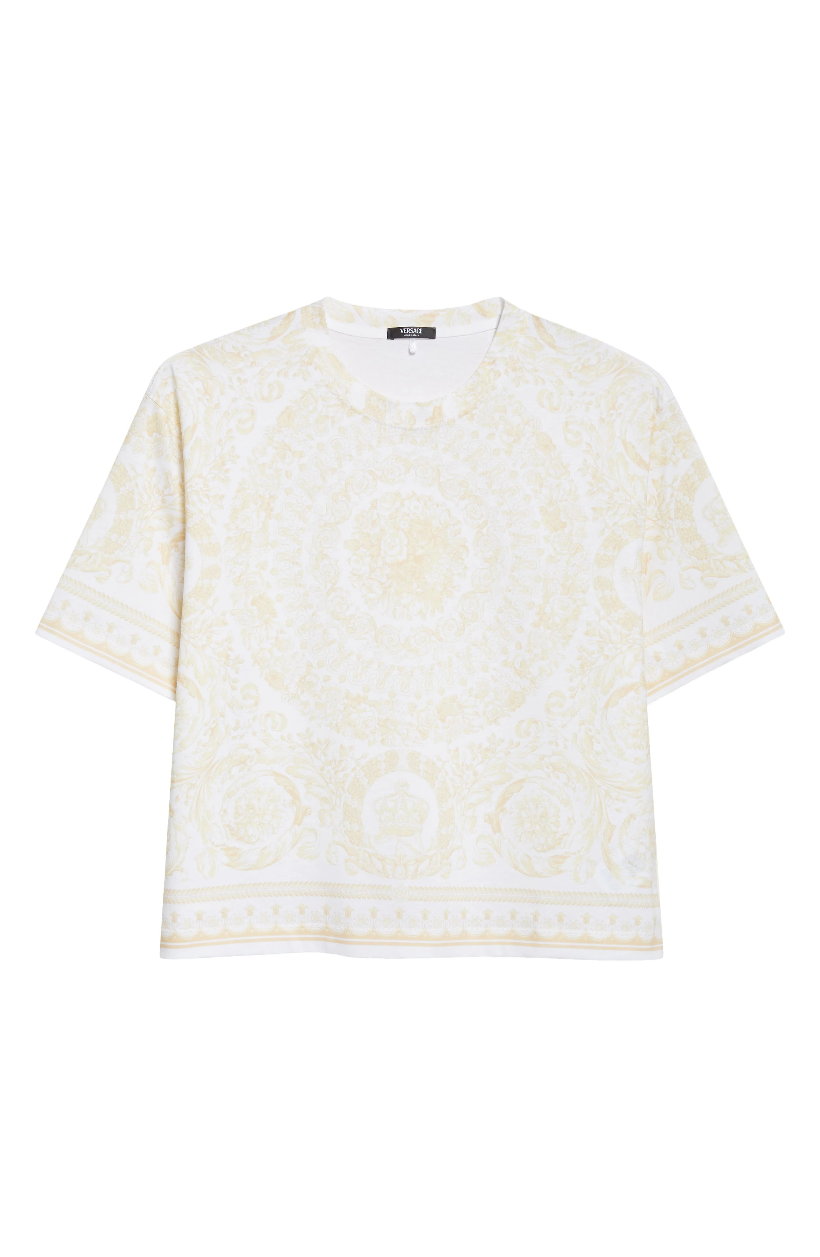Versace Barocco Cotton Jersey T-Shirt in Washed Out Gold at Nordstrom - 1