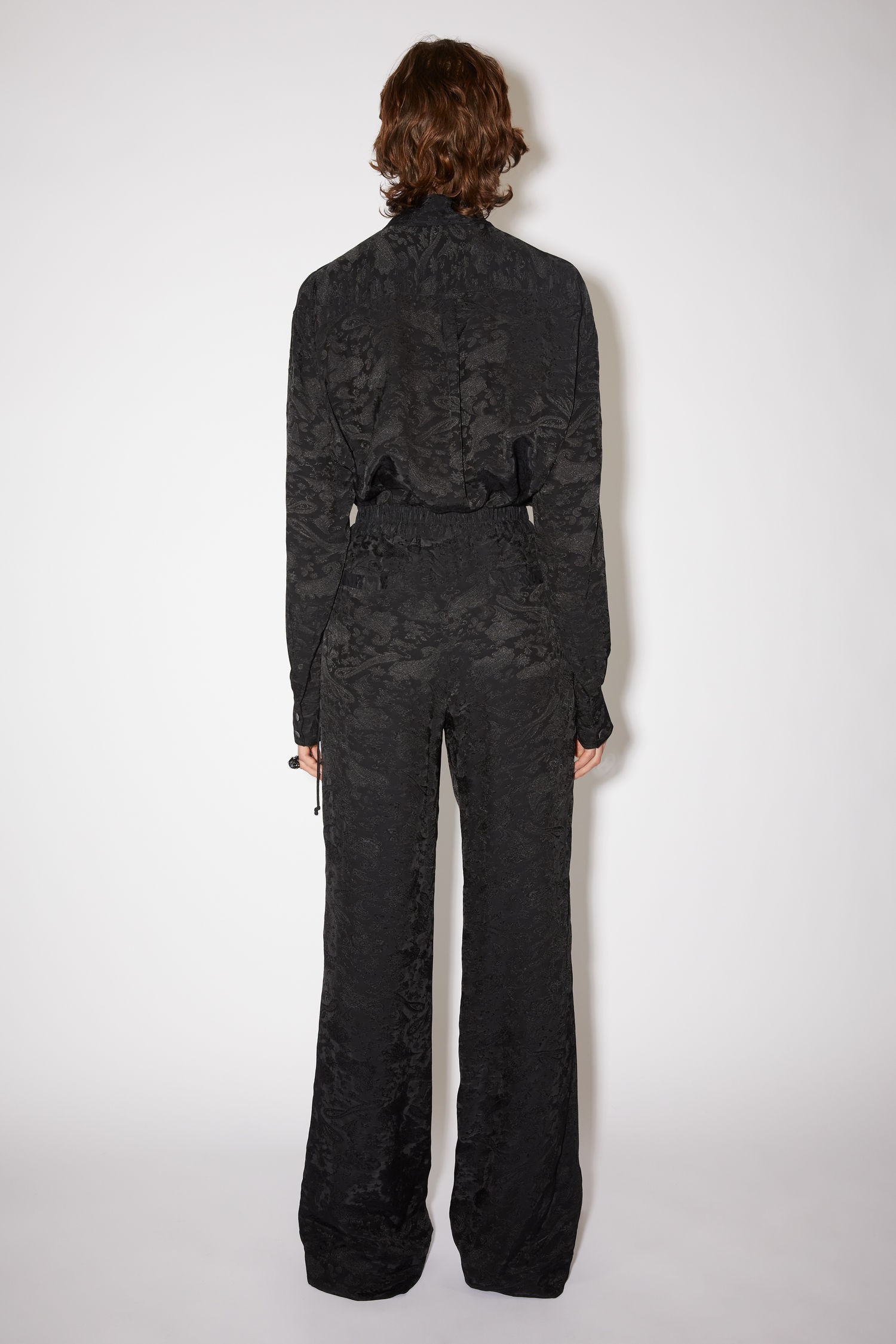 Fluid satin trousers - Black - 3