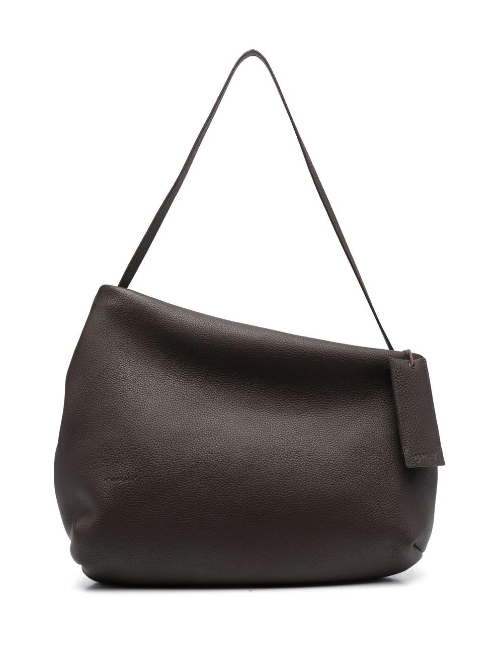 asymmetric leather shoulder bag - 6