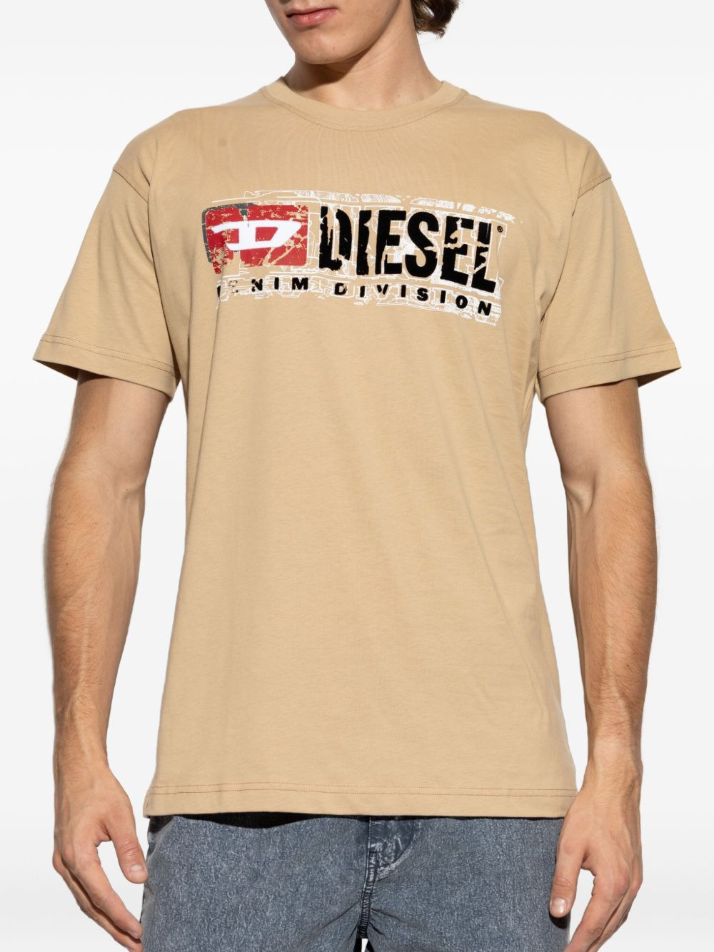 distressed logo-print T-shirt - 3