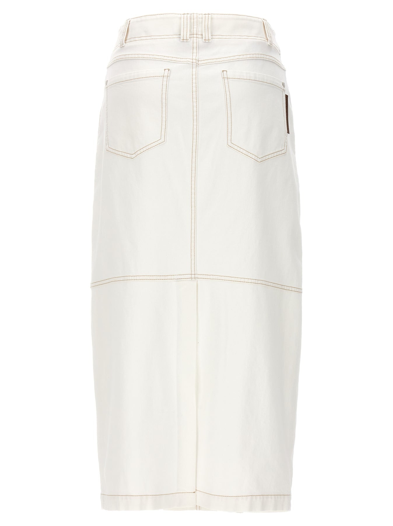 Denim Long Skirt Skirts White - 2