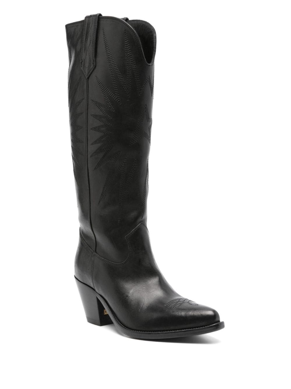65mm leather cowboy boots - 2