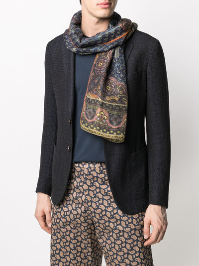 Etro paisley-print linen-blend scarf outlook