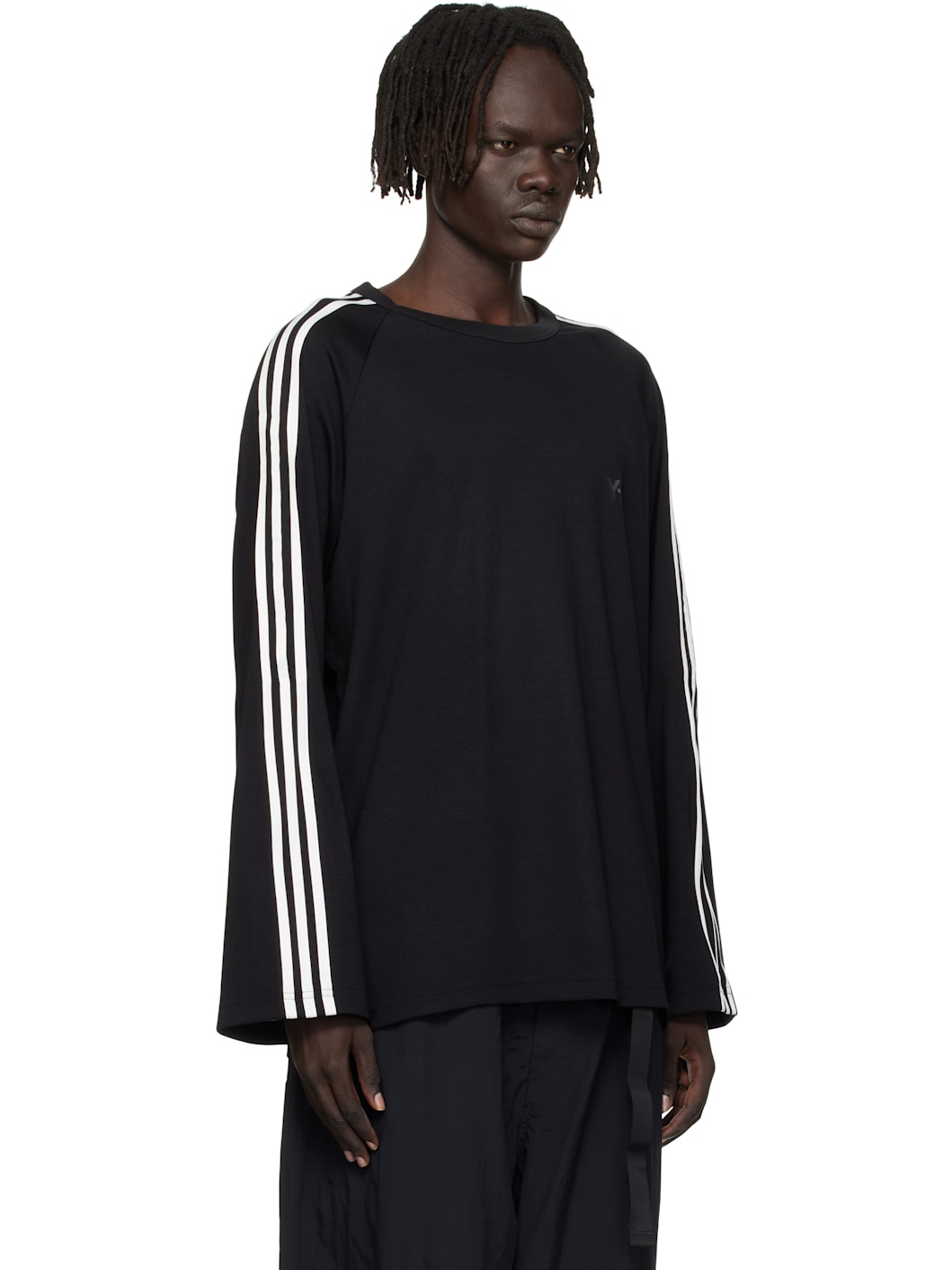 Black Long Sleeve 3-Stripes T-shirt - 2