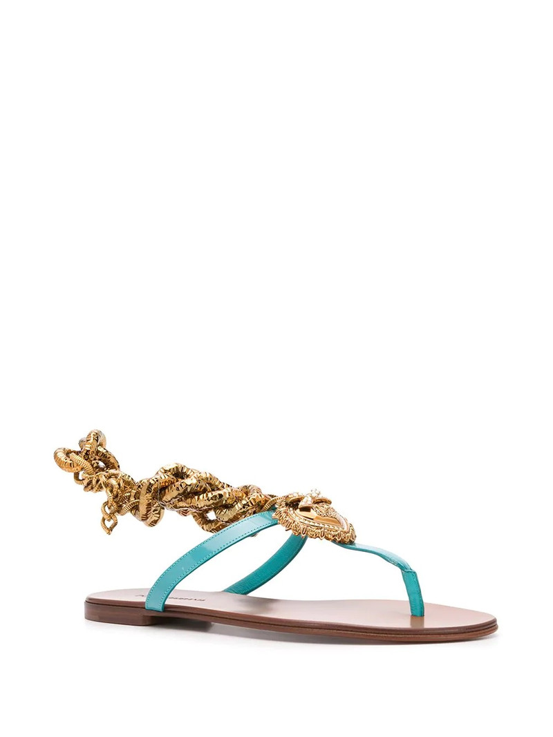 Dolce & Gabbana Devotion calf leather sandals outlook