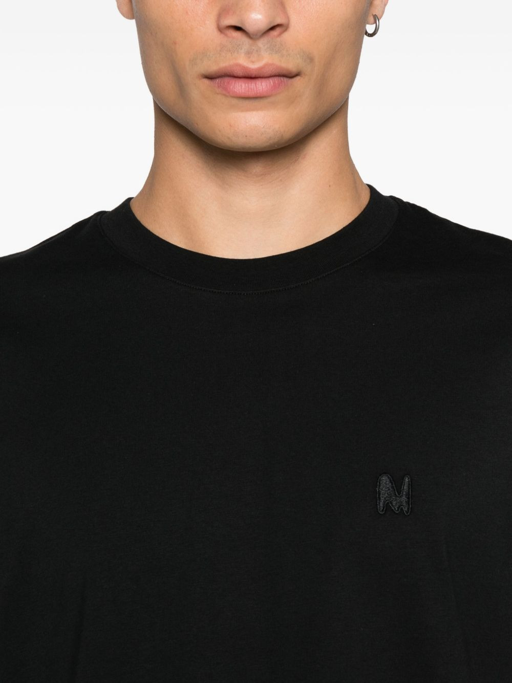 logo-embroidered cotton T-shirt - 4
