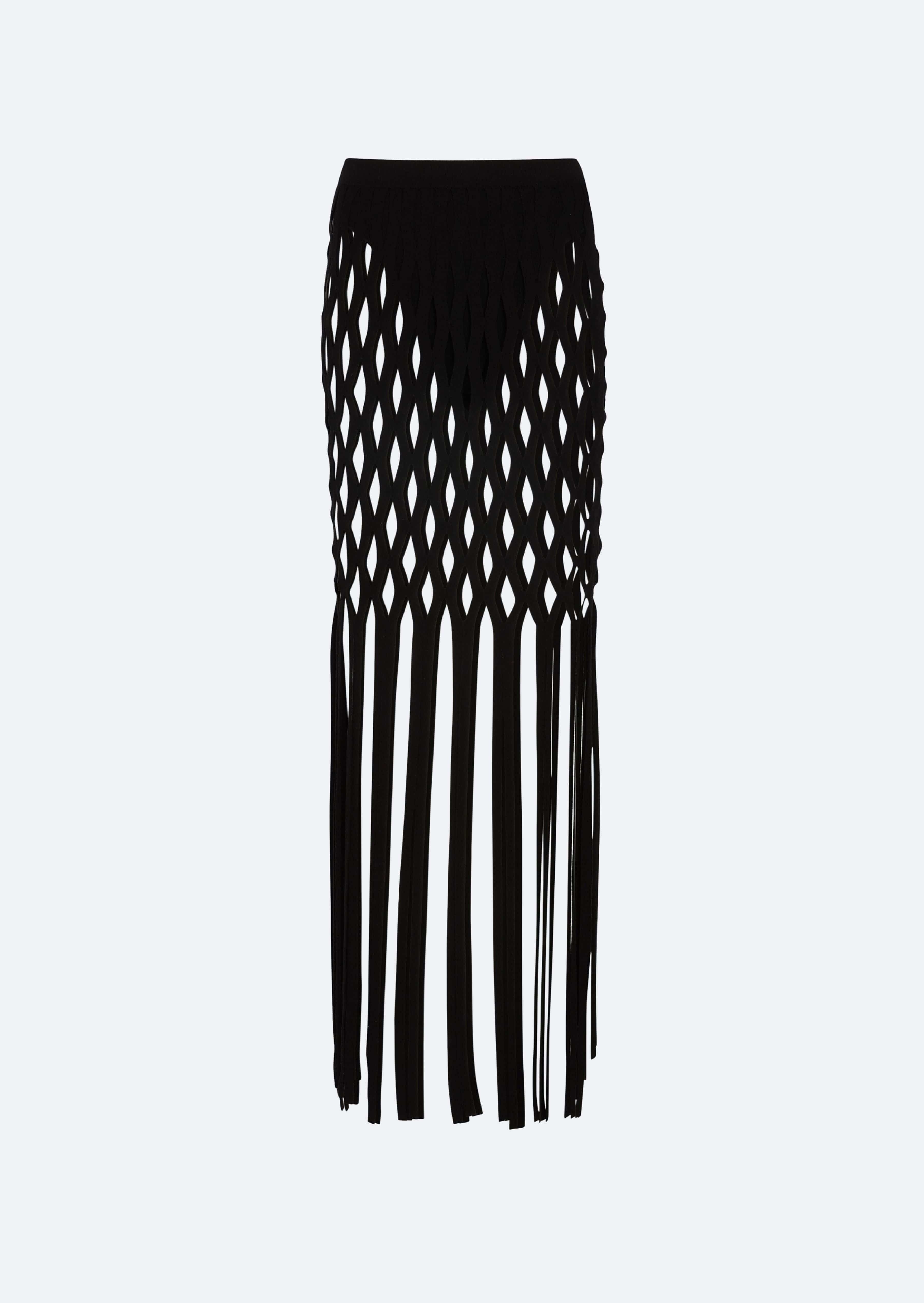 Matte Viscose Fishnet Skirt And Brief - 1