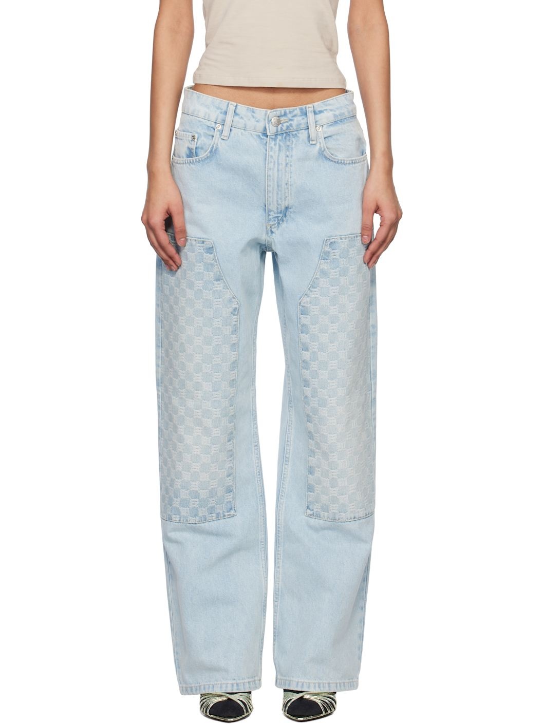 Blue Monogram Carpenter Jeans - 1