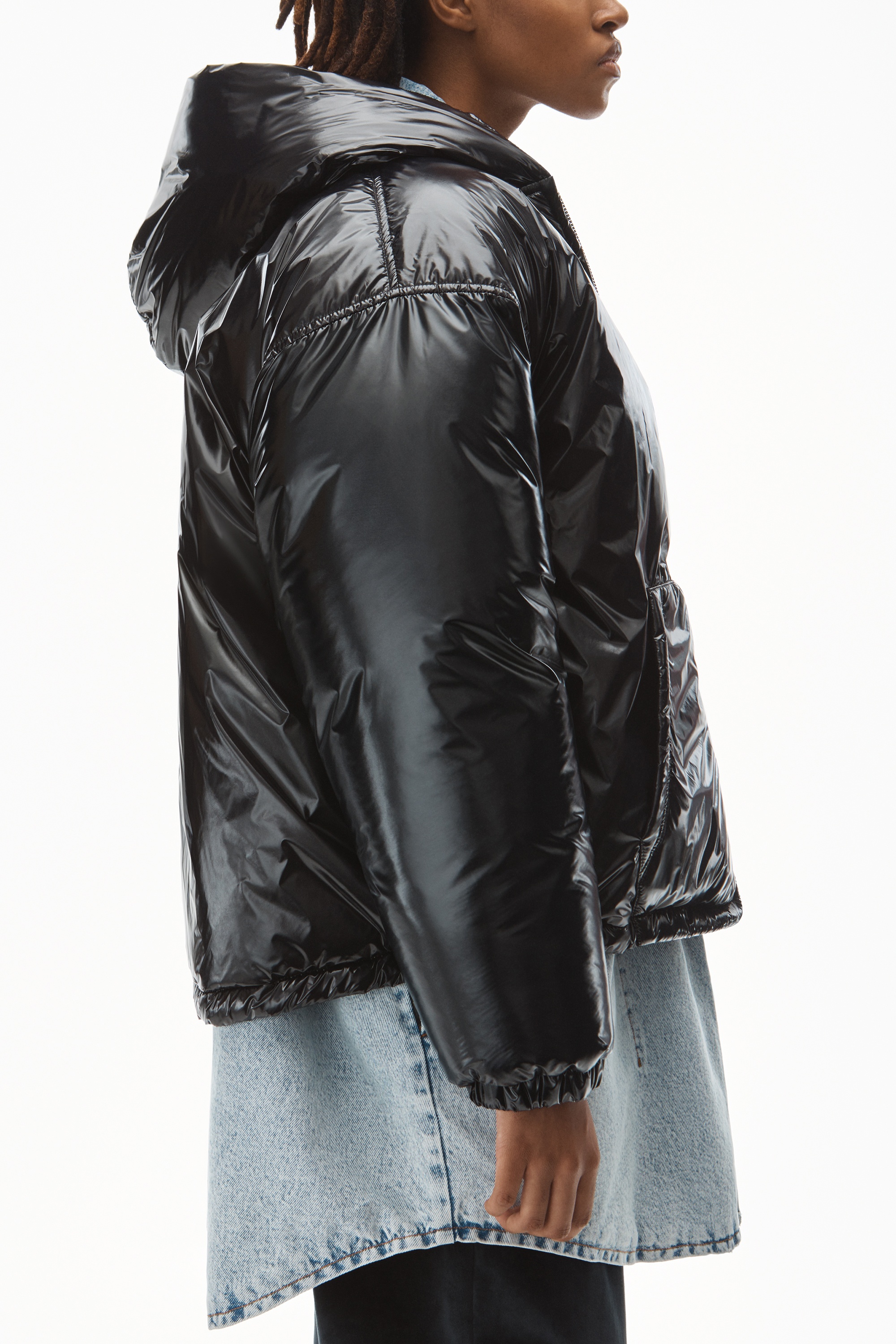 DOWN PUFFER IN GLOSSY NYLON - 4