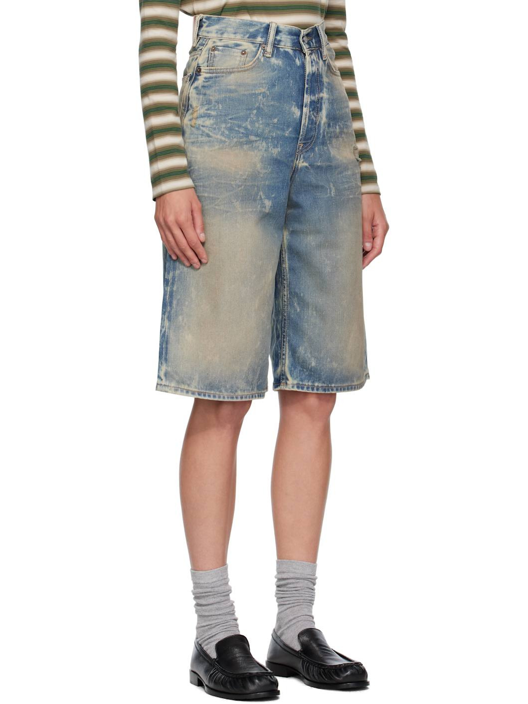 Blue Loose-Fit Denim Shorts - 2