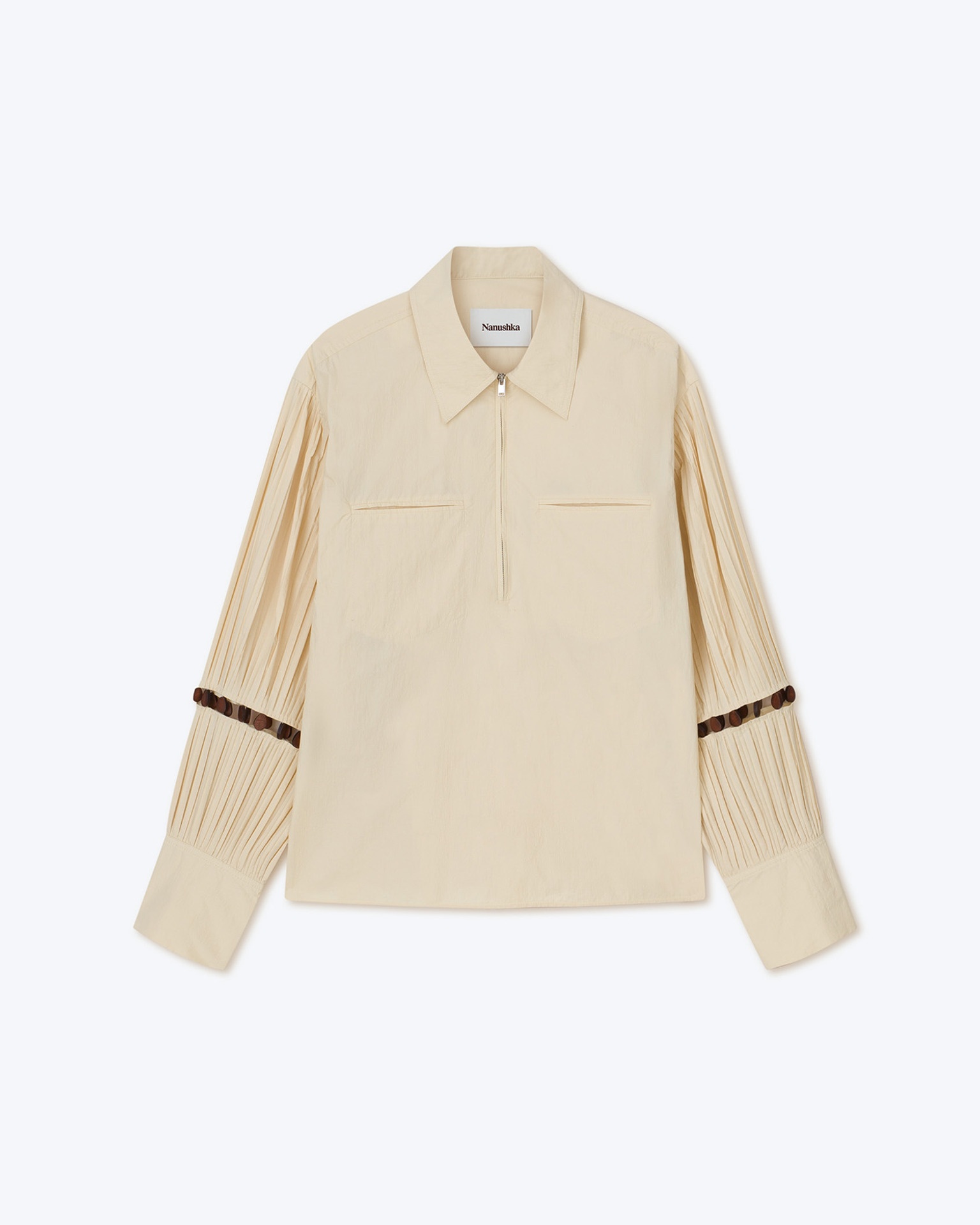 BRIGA - Pleat sleeve top - Creme - 1