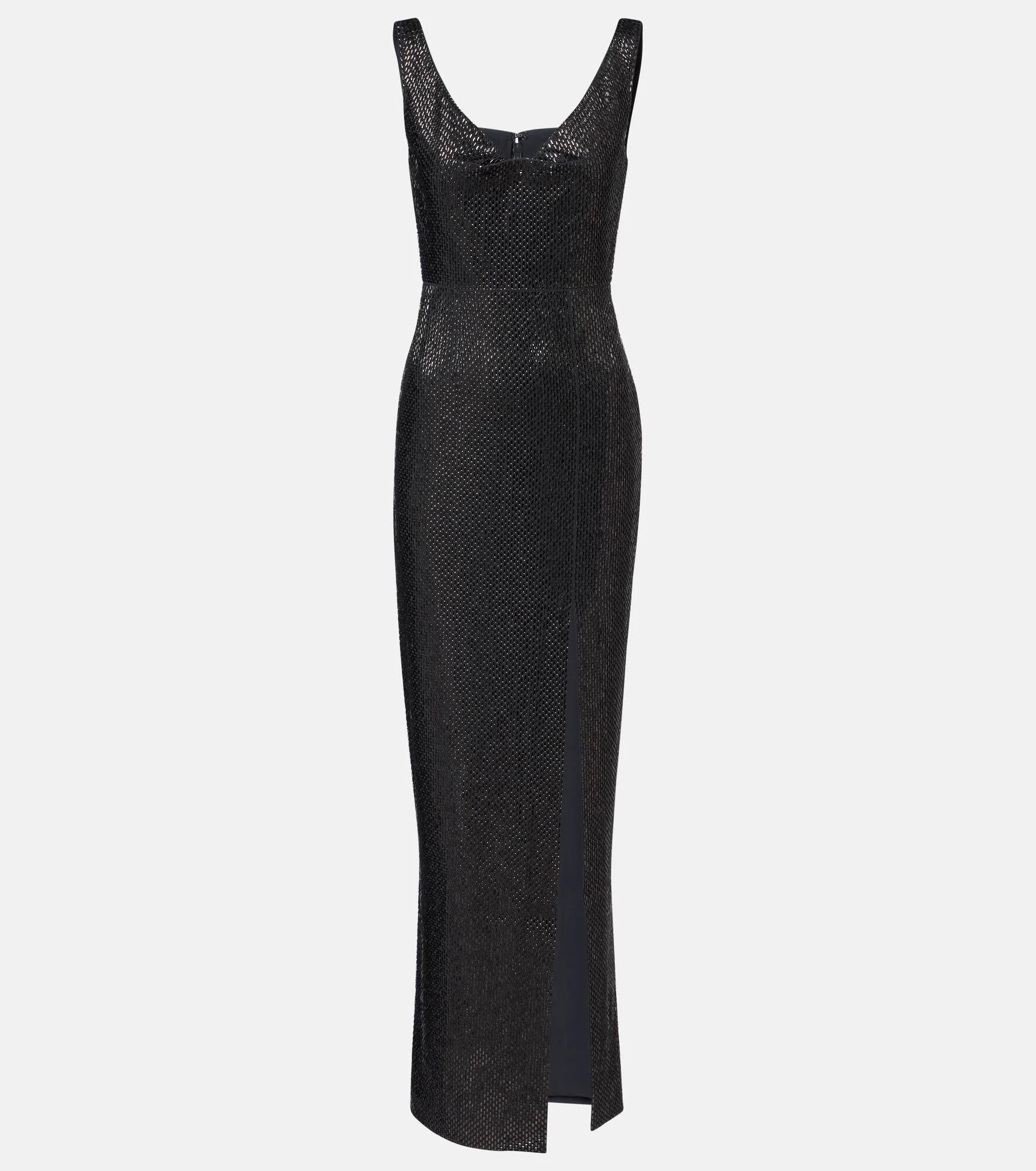 V-Neck Diamante 크레이프 sleeveless 가운 - 1
