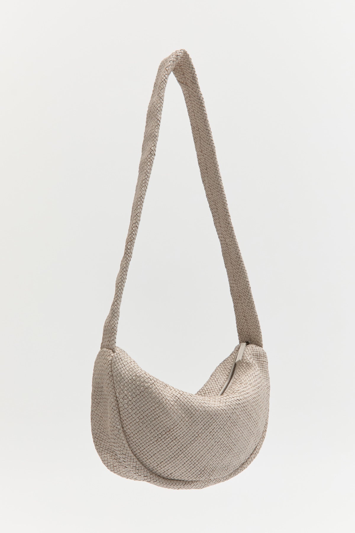 Woven Crescent Bag - Ecru - 1