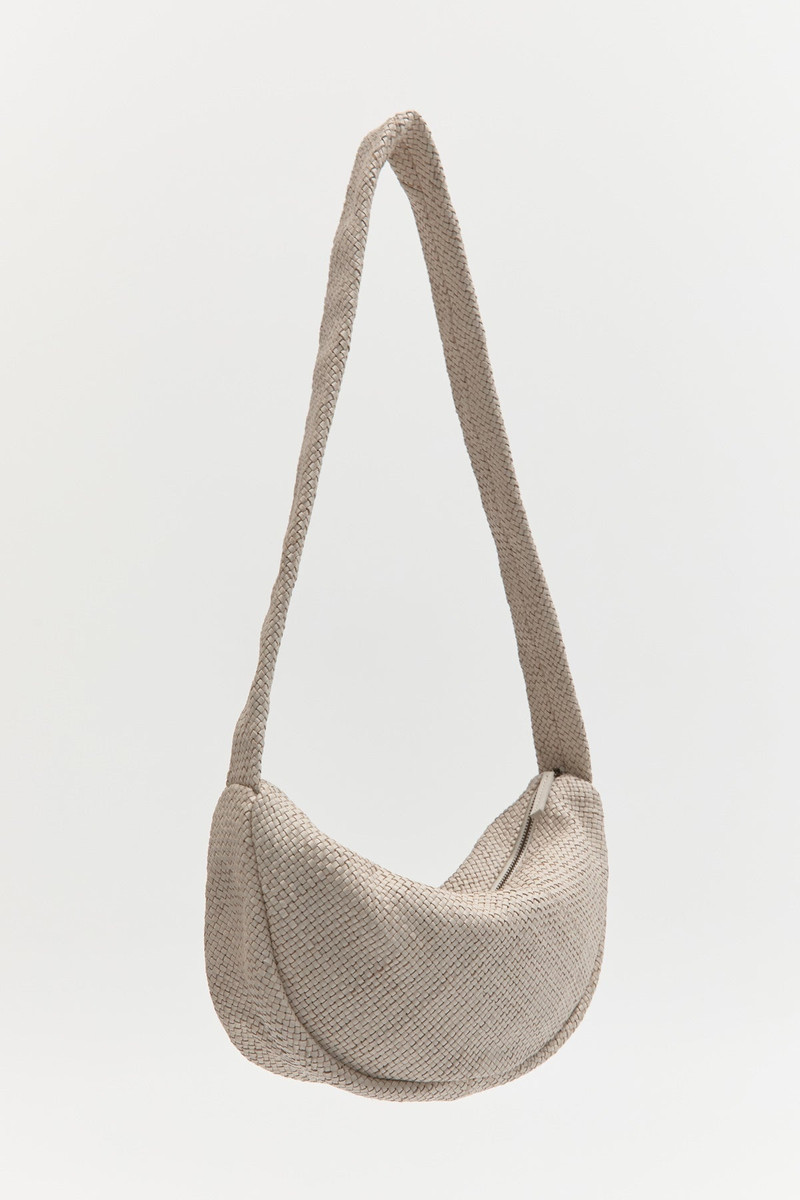 Woven Crescent Bag - Ecru 1