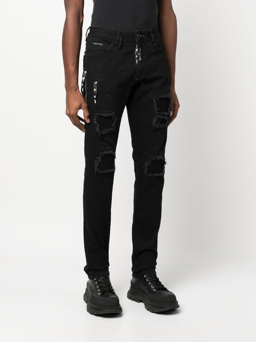ripped slim-cut jeans - 3