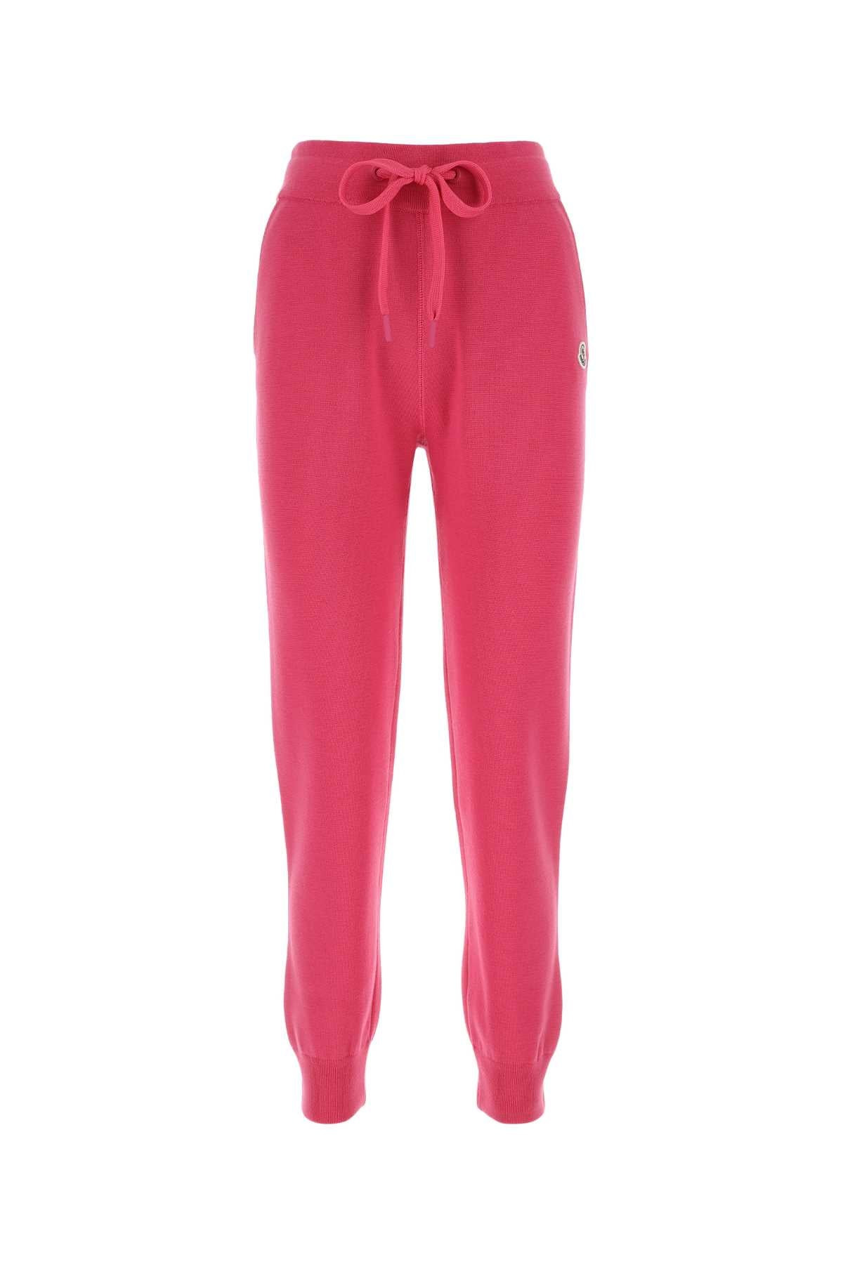Moncler Women Fuchsia Wool Joggers - 1