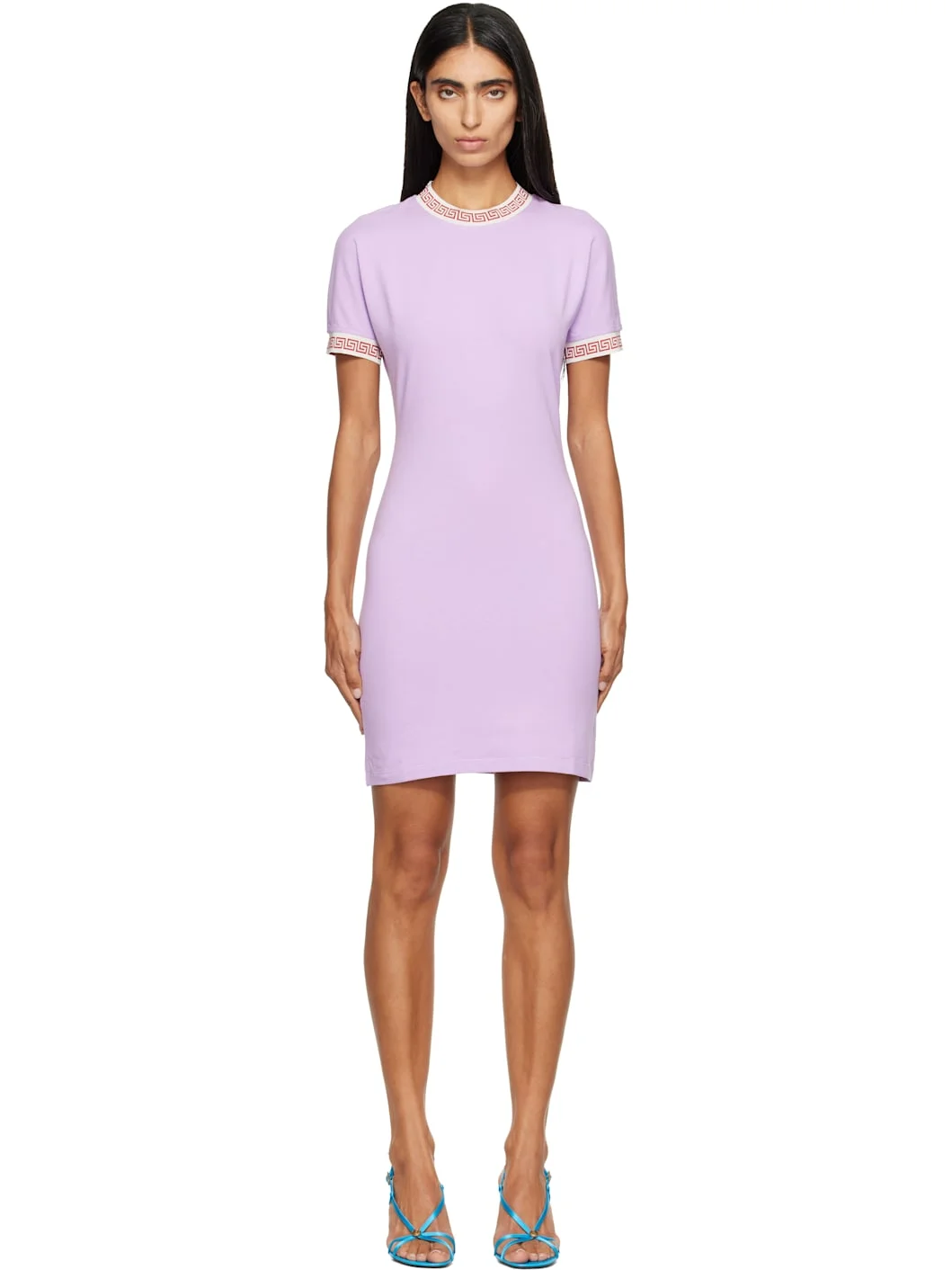 Purple Jacquard Stretch Cotton-Jersey Minidress - 1