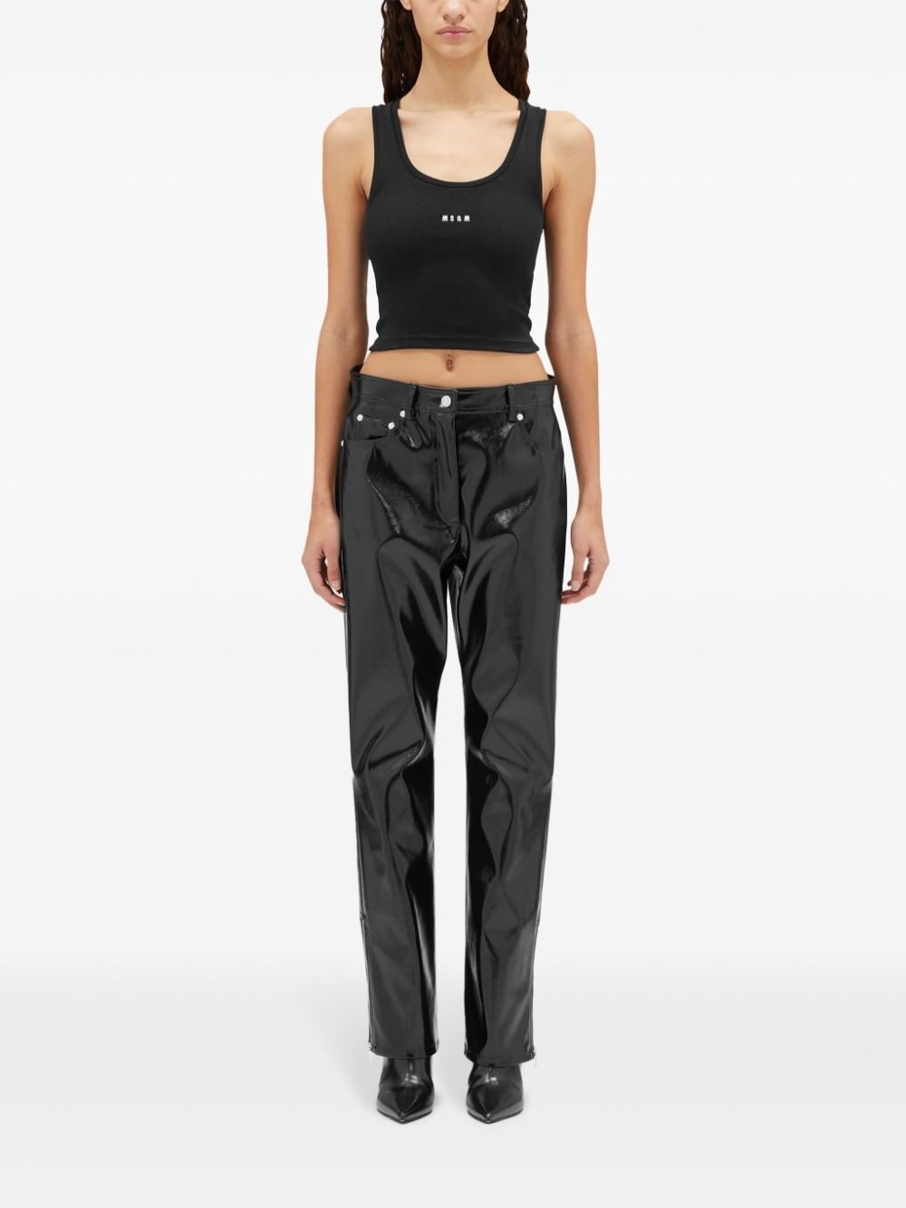 drop-crotch tapered trousers - 3