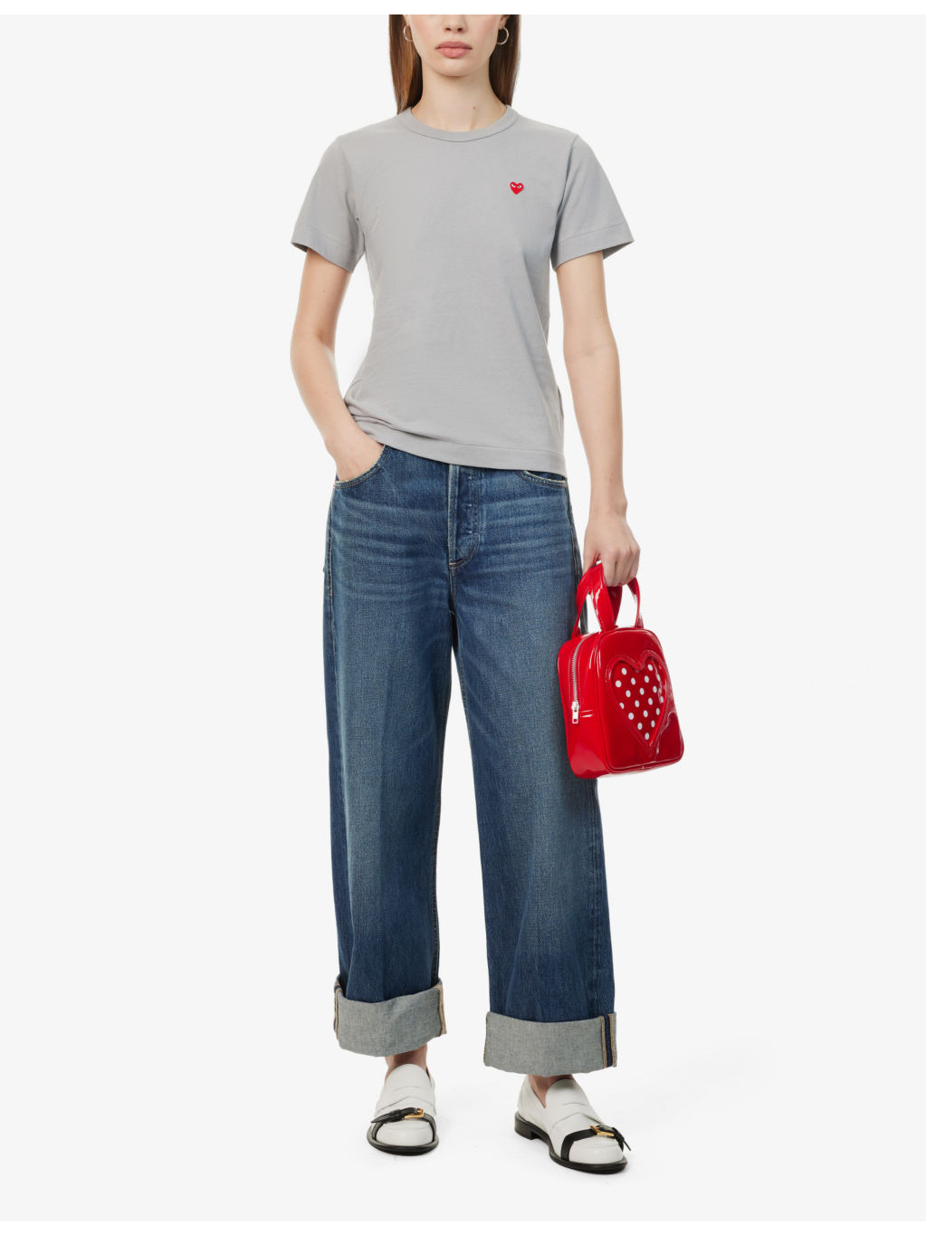 Heart logo-embroidered cotton-jersey T-shirt - 2