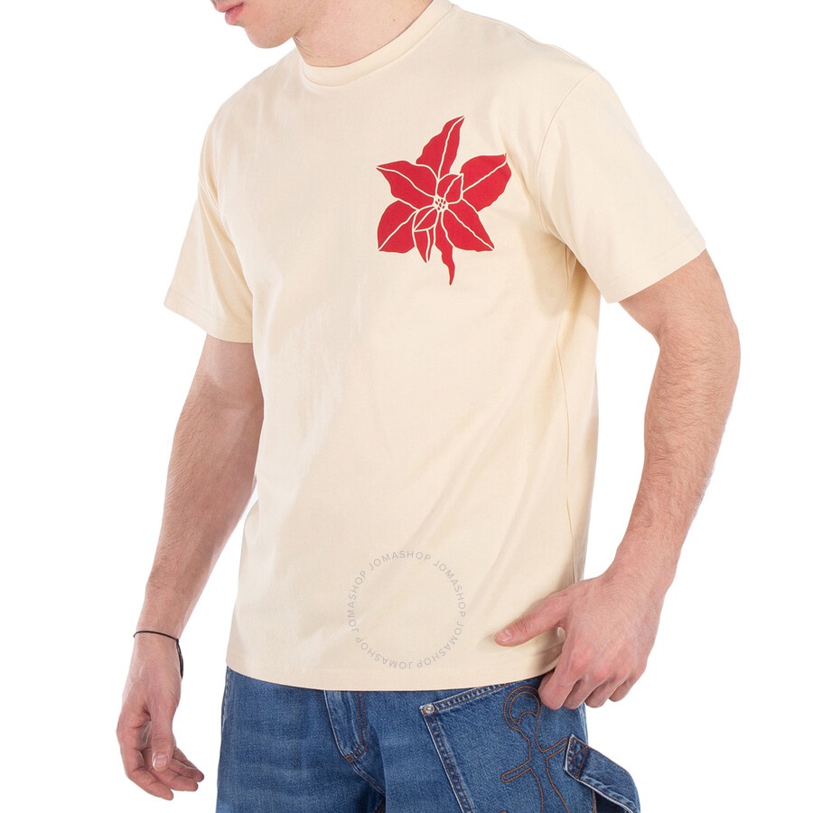 JW Anderson Crew Neck Floral-Print Organic Cotton T-Shirt - 2