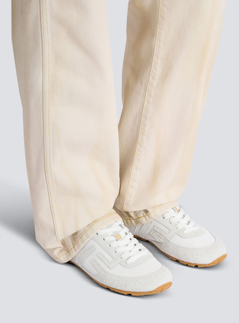 Balmain Racer 45 trainers in lambskin and suede outlook