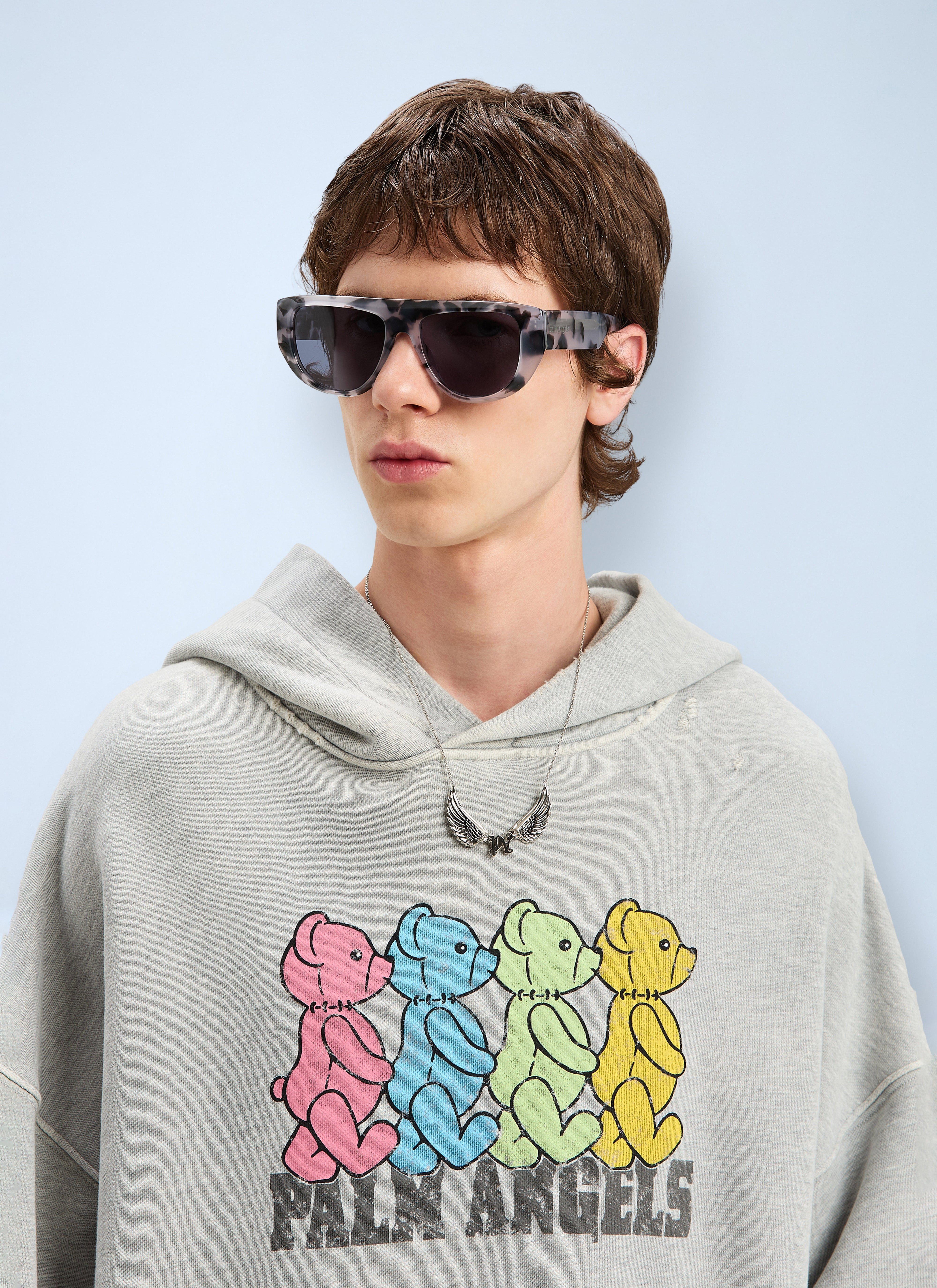 Palm Angels Men Logo Motif Hooded Sweatshirt - 5