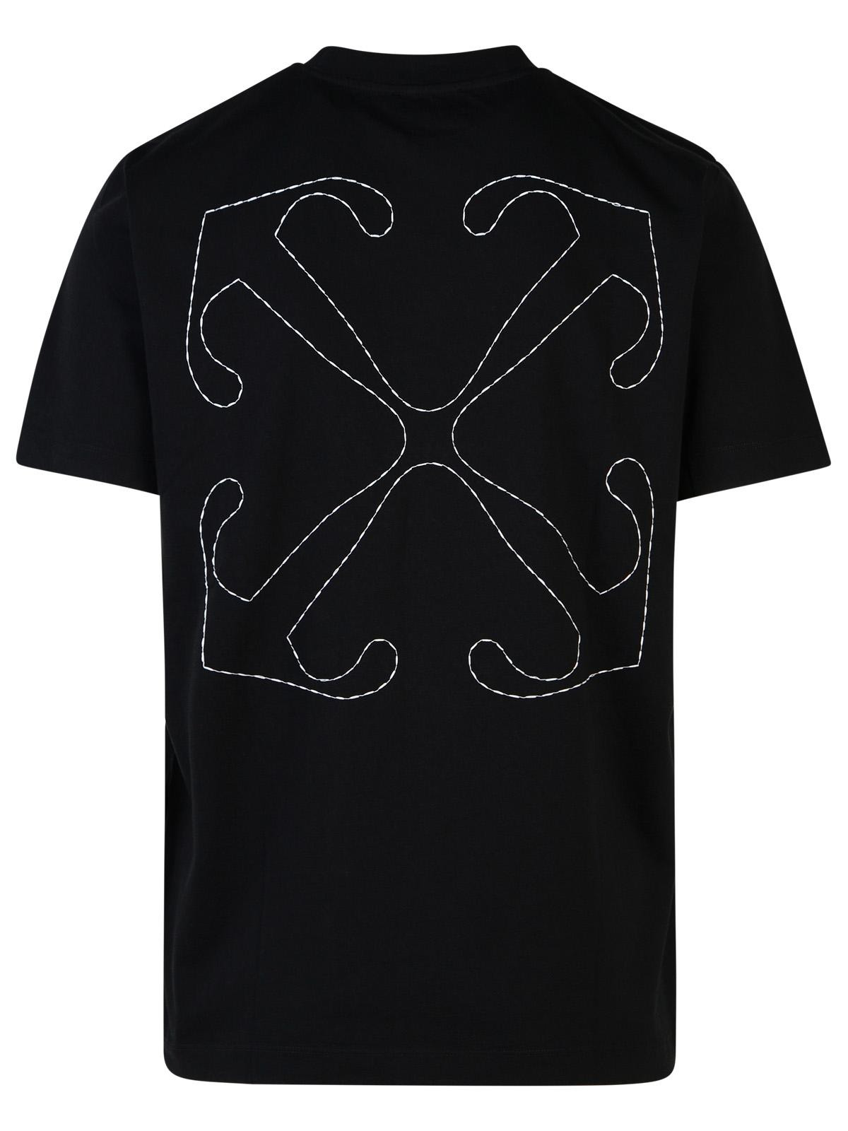 Off-White 'Stitch Arrow' Black Cotton T-Shirt Man - 3