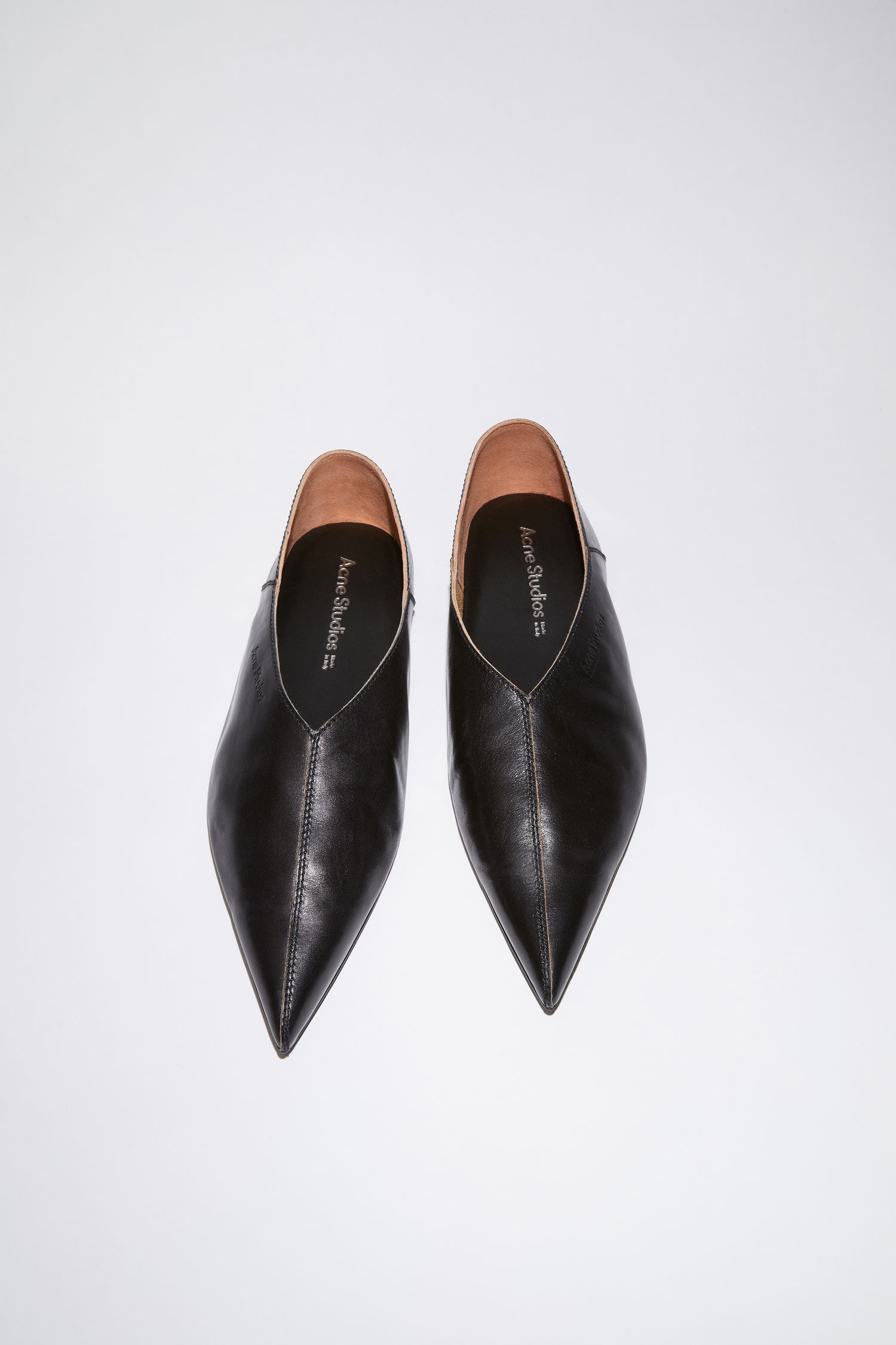 Flat leather mules - Black - 2