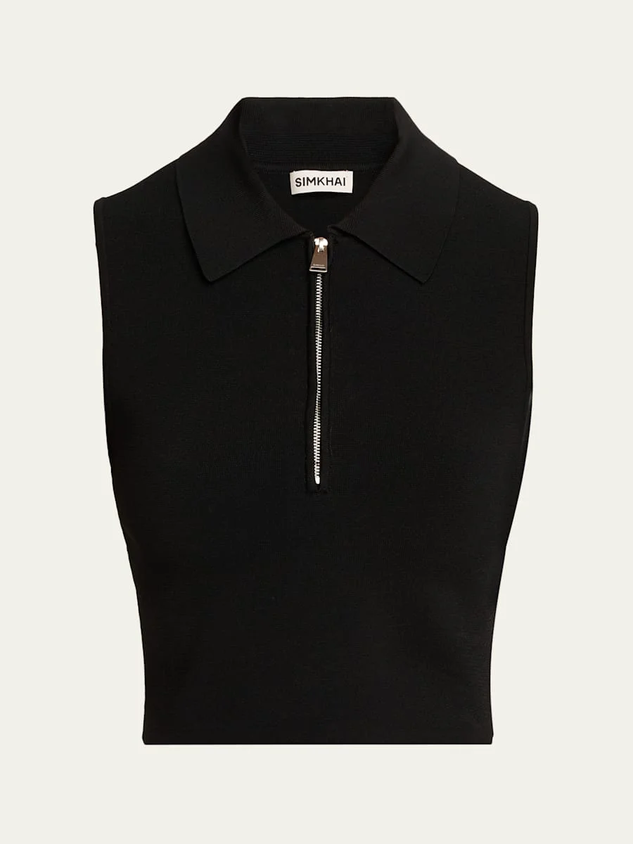 Tatum Sleeveless Half-Zip Top - 1