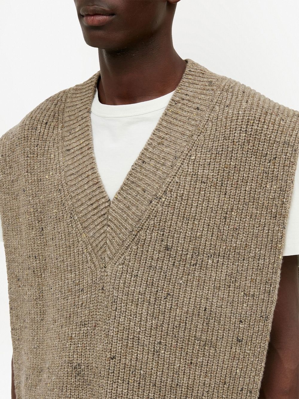 knitted V-neck stole - 5
