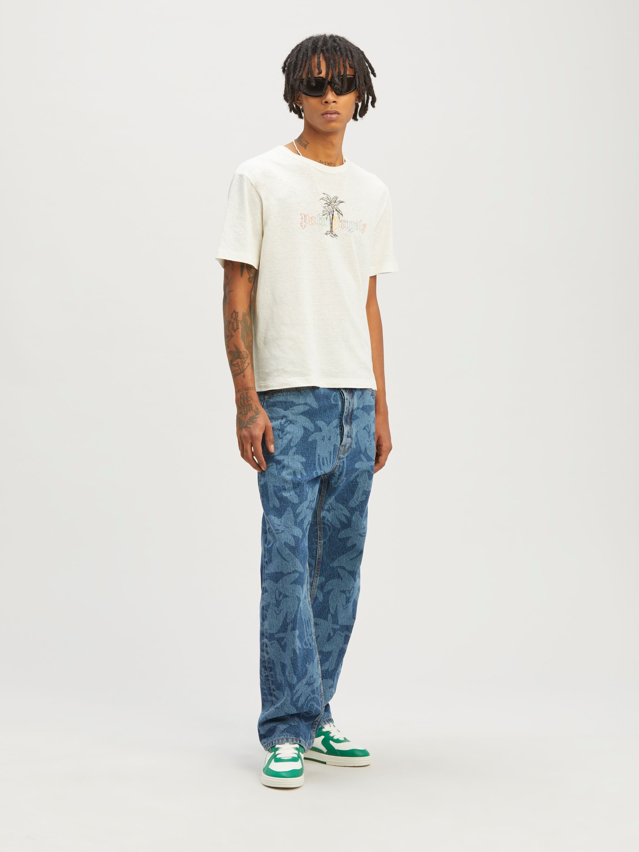 Palm Angels Linen Collar T-Shirt - 2