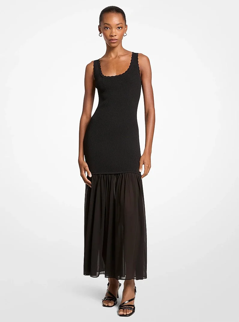 Stretch Viscose Tank Dress - 1