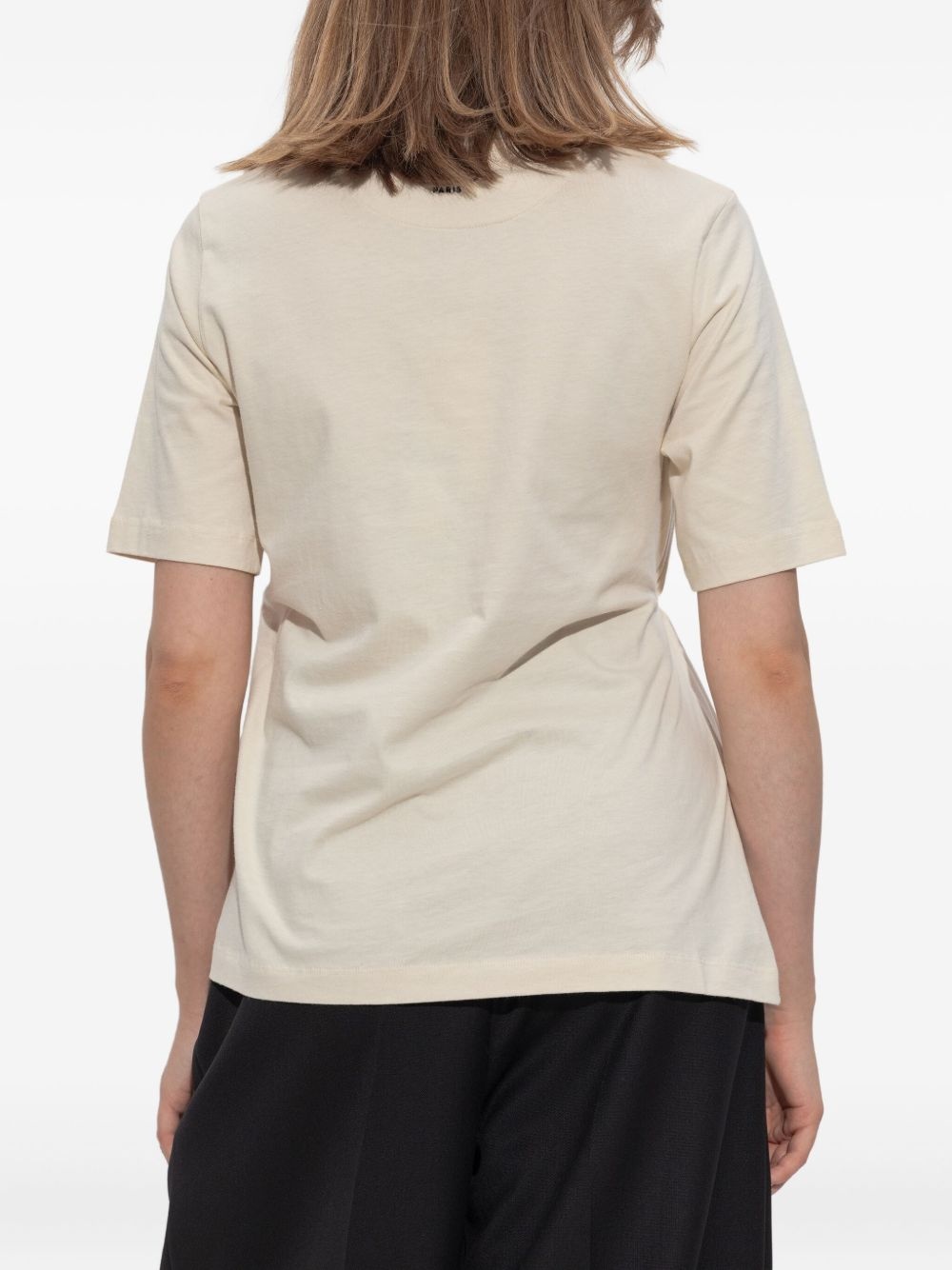 safety pin-detail gathered T-shirt - 4
