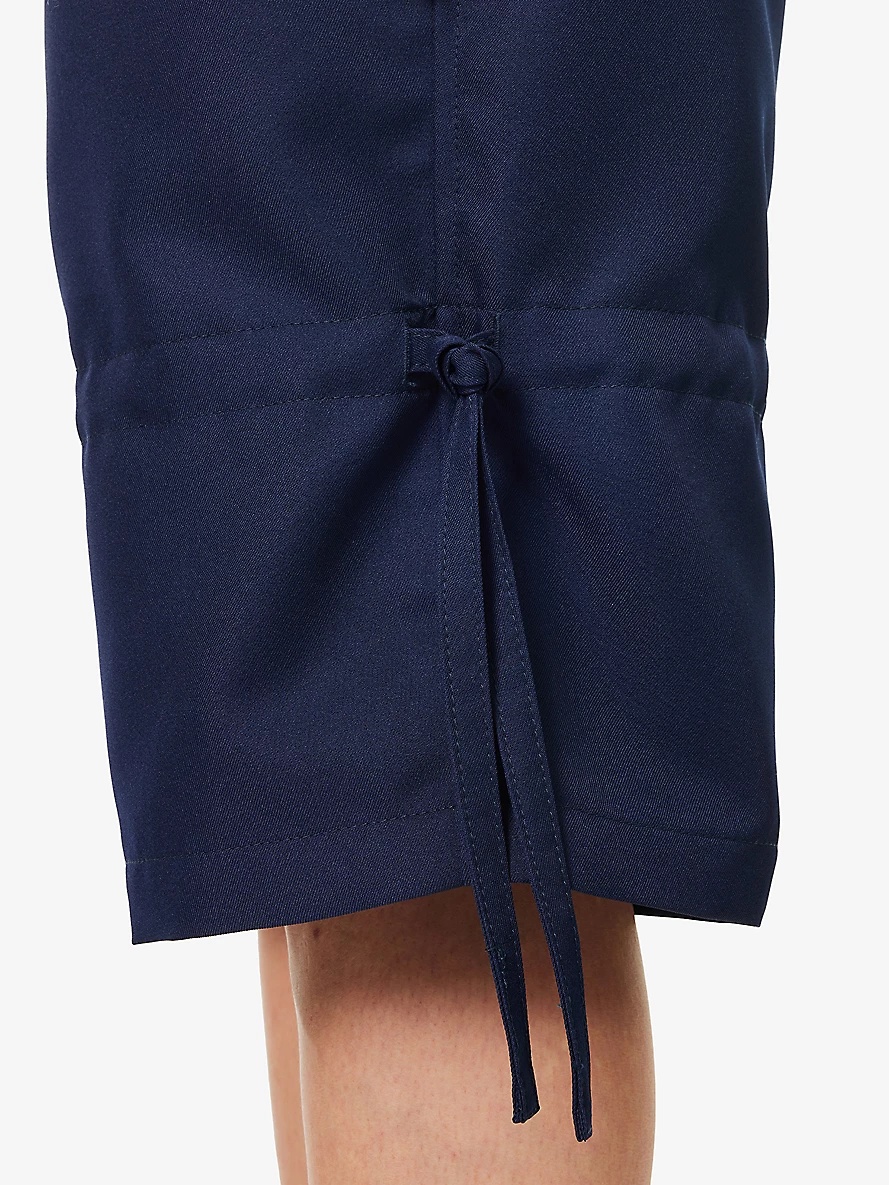 Drawstring-trim structured-waistband woven shorts - 5