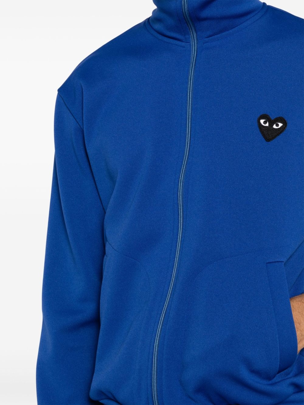 heart-print jersey track jacket - 6