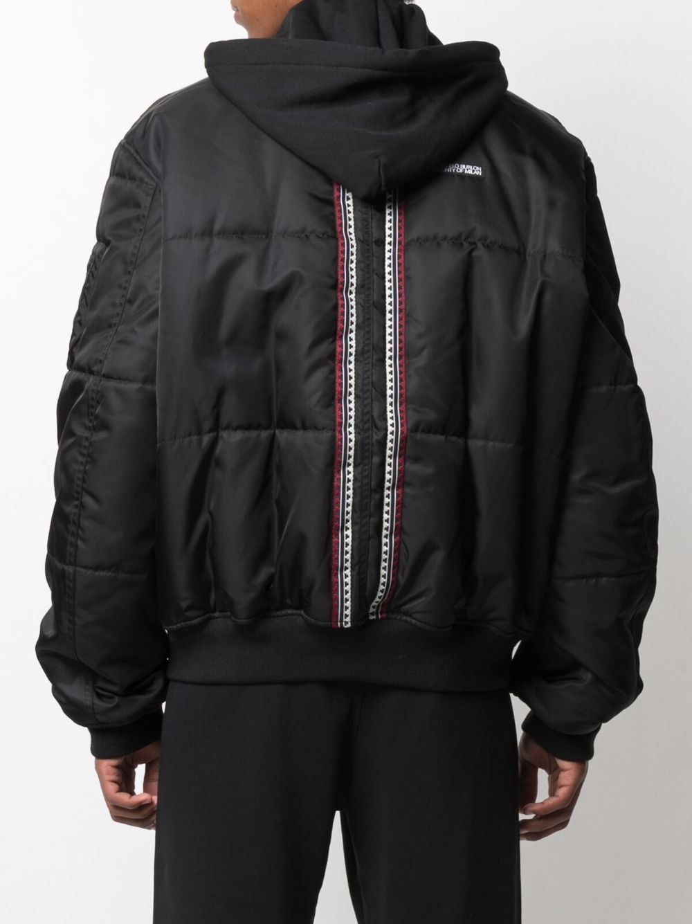 Cross Tape padded bomber jacket - 4