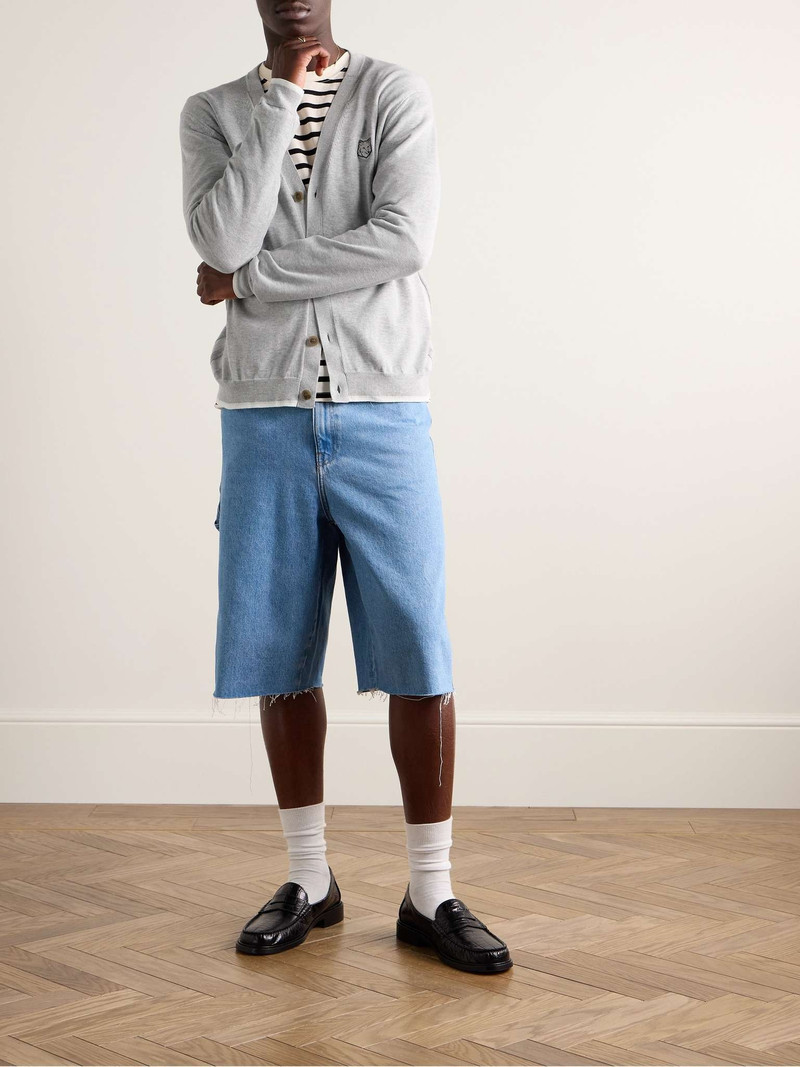 Maison Kitsuné Slim-Fit Logo-Appliquéd Cotton Cardigan outlook