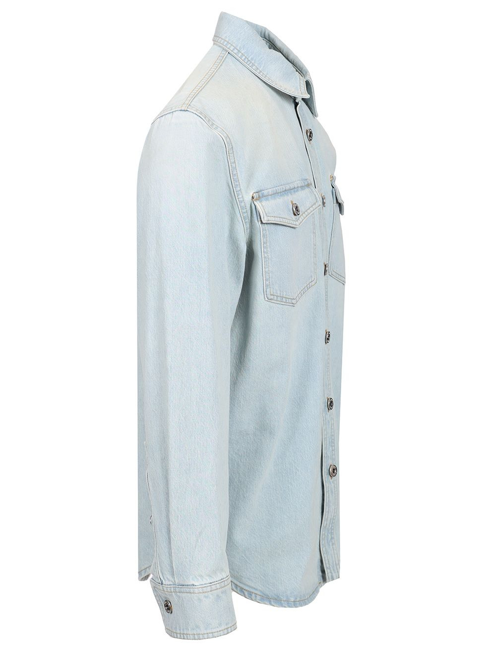 Extra Bleach Wash Denim Shirt Shirts Light Blue - 3