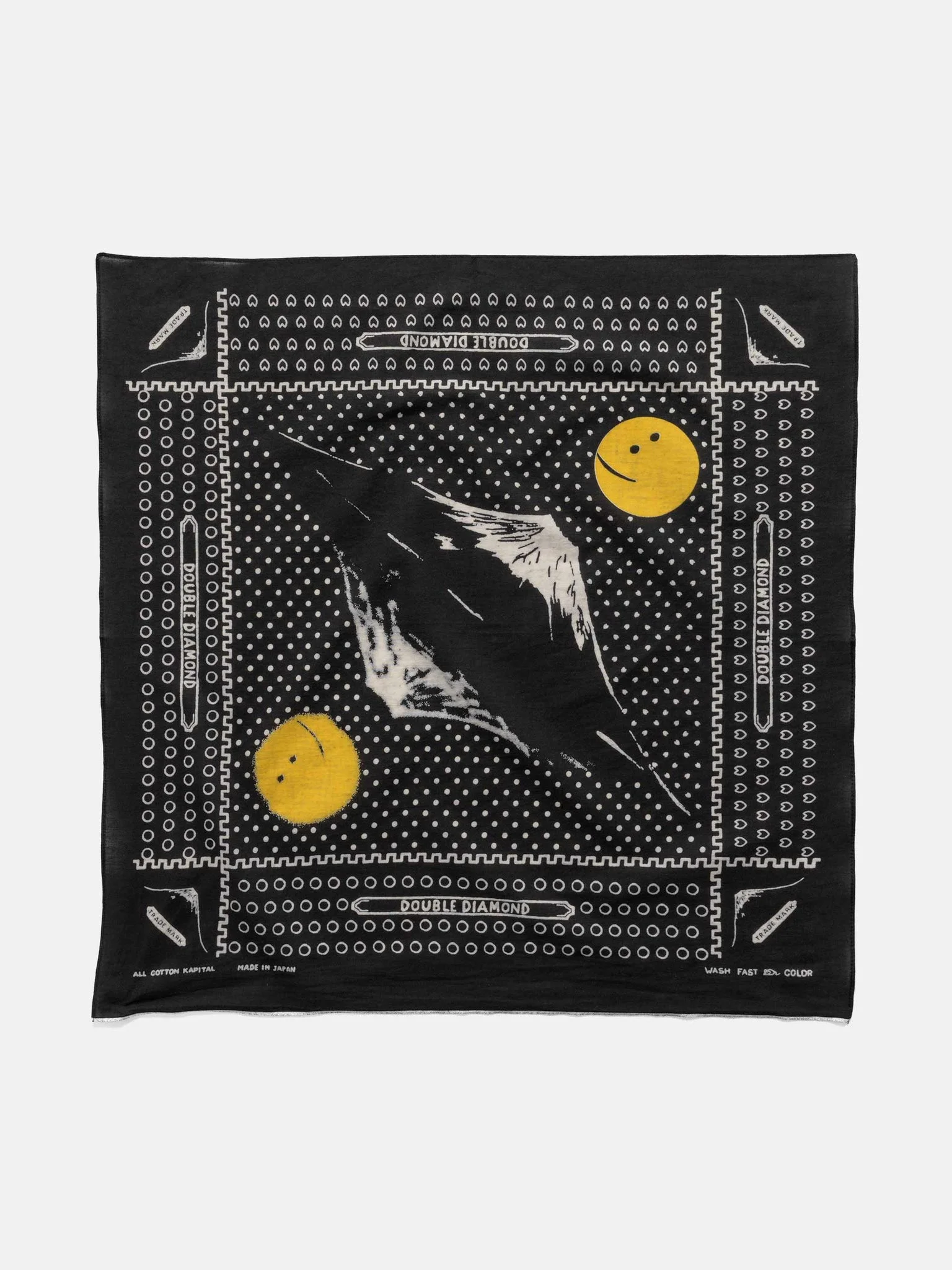 Fastcolor Selvedge Bandanna (Mirrored Fuji PROFILE RAINBOWY) Black - 1