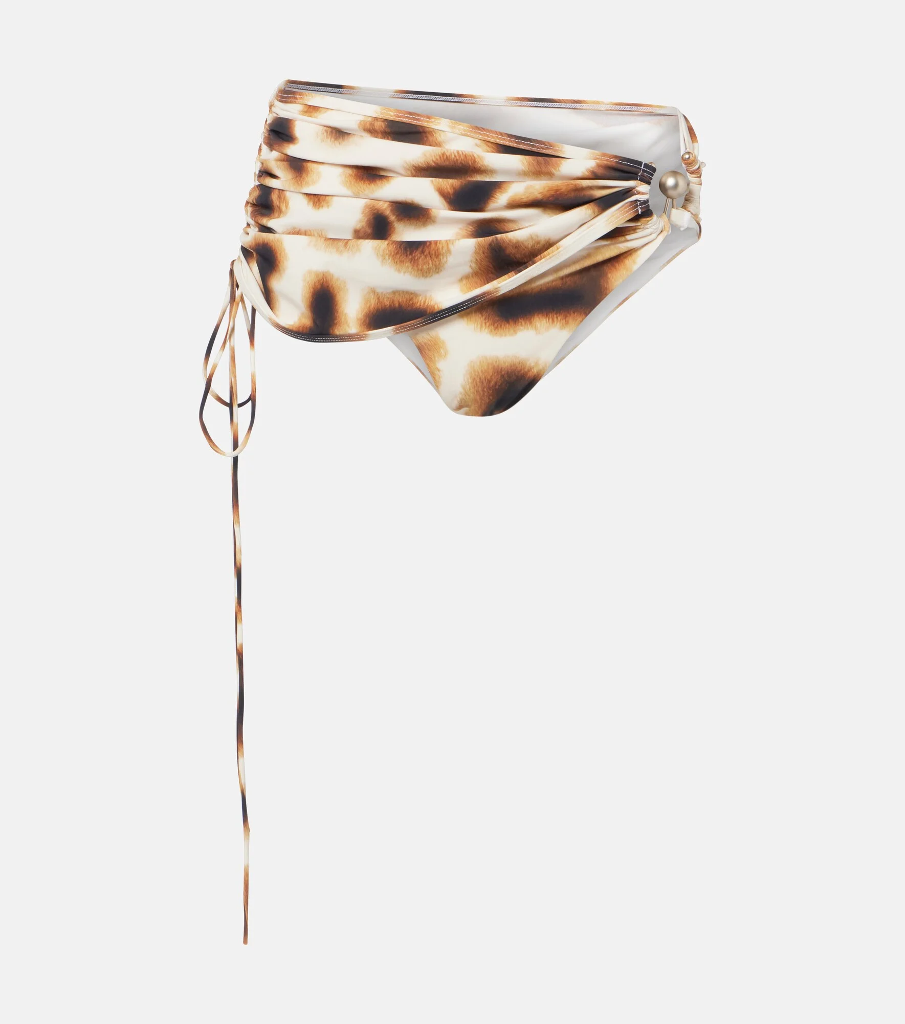 Orbit ruched animal-print bikini bottoms - 1