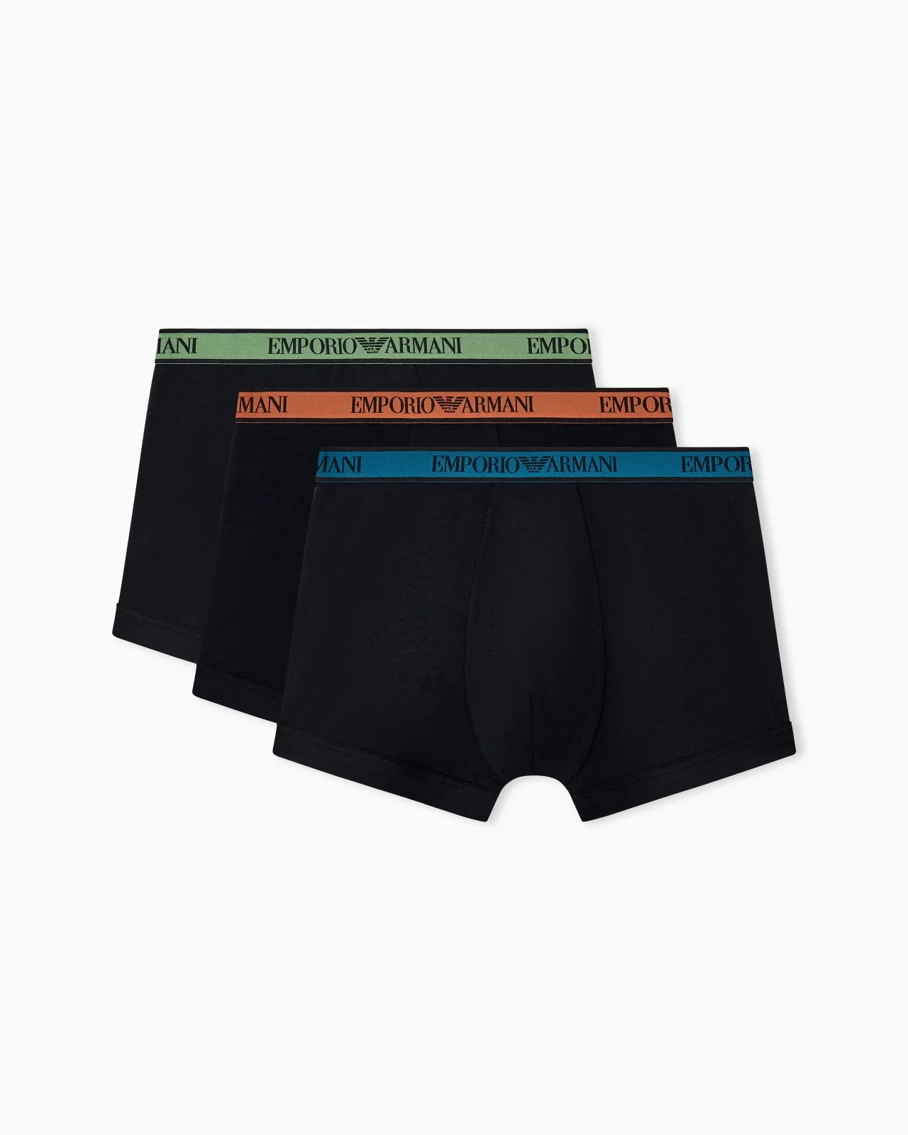 THREE-PACK OF STRETCH COTTON JERSEY TRUNKS WITH LOGO BAND - 1