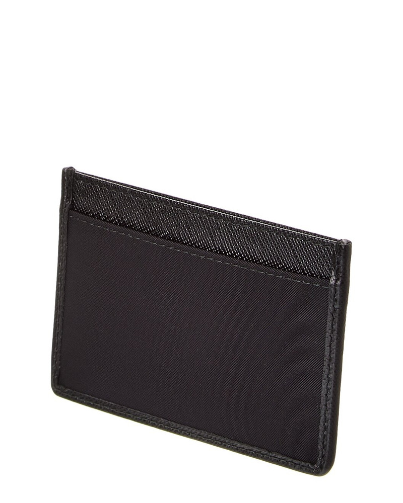 Prada Prada Logo Canvas & Saffiano Leather Card Case outlook