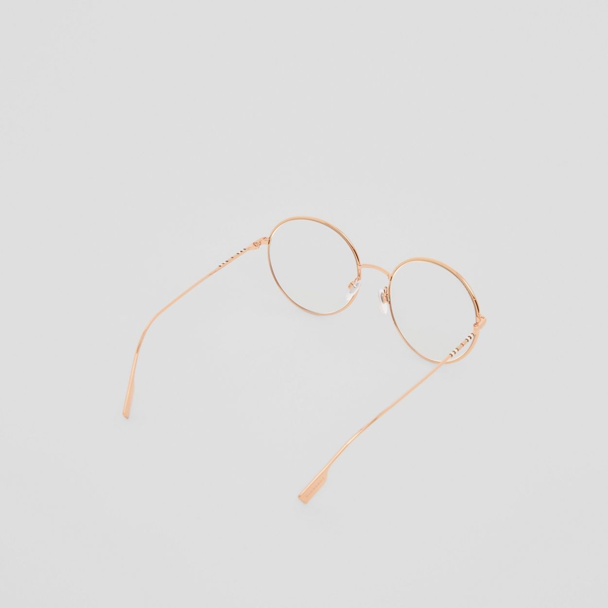 Icon Stripe Detail Round Frame Blue Light Glasses - 5