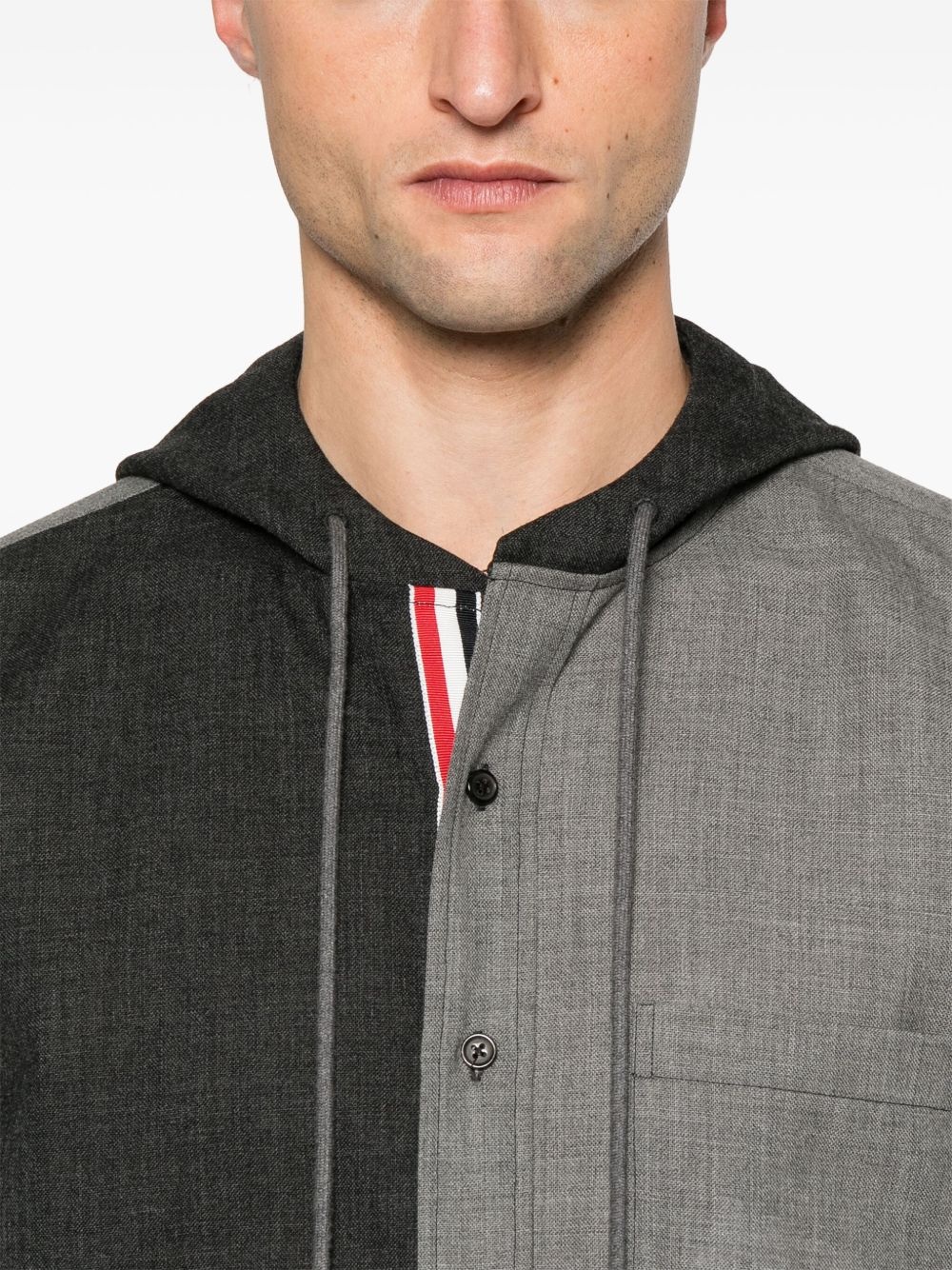 RWB-stripe hooded shirt - 5