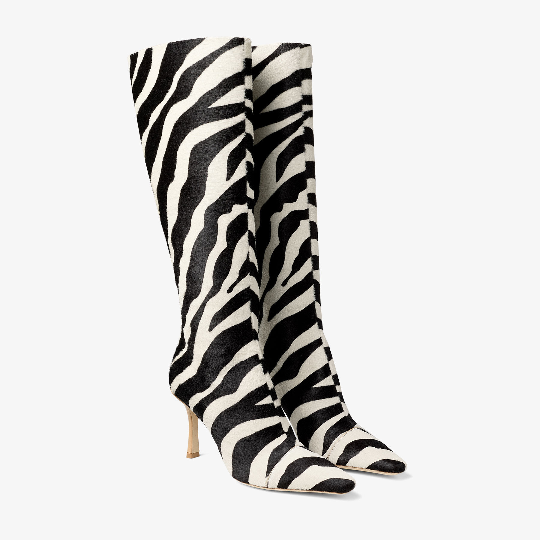 Gloria Knee High Boot 85
Natural Zebra Print Pony Leather Knee High Boots - 2