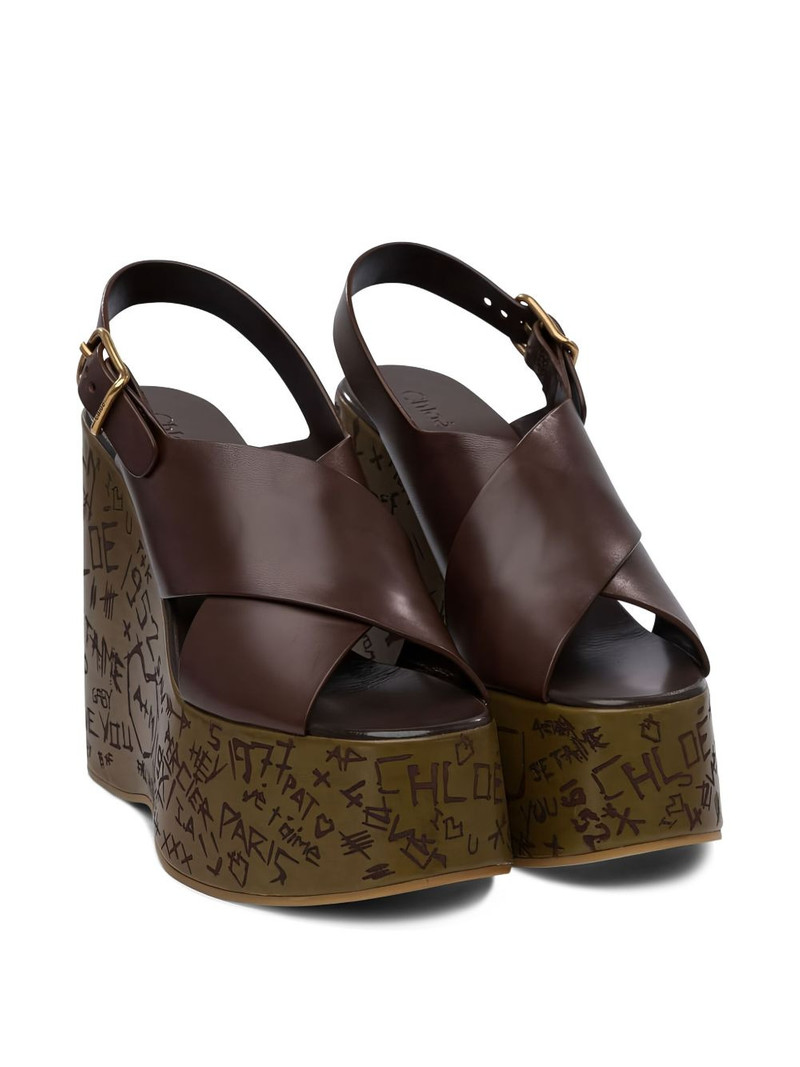 Chloé crossover wedge sandals outlook